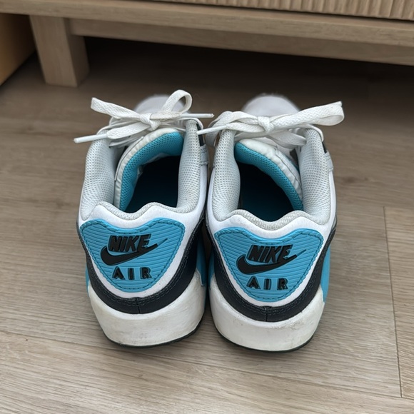 Youth Nike Air Max White and Light Blue Sneakers - Picture 4 of 8